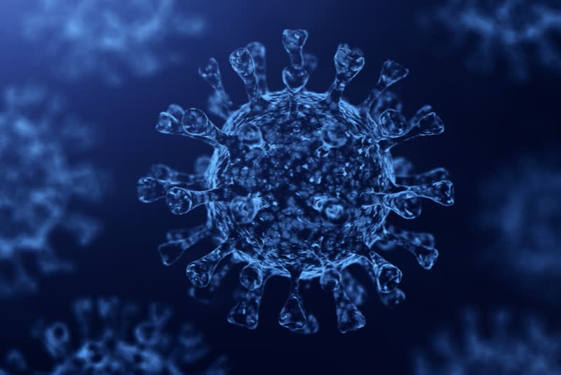 Illustrazione 3d di un virus per descrivere la sepsi